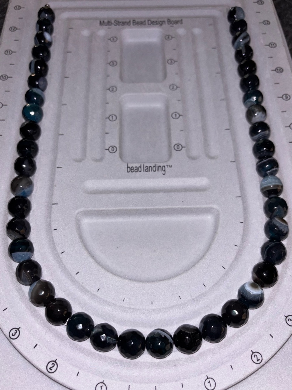 Faceted Blue-Black Agate Necklace